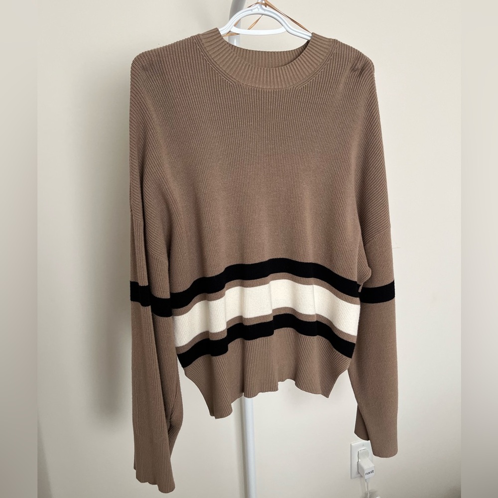 Dynamite Striped Tan Sweater